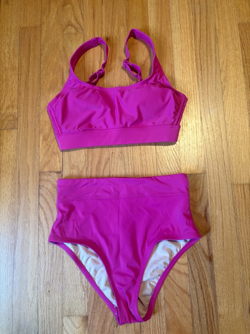 Women’s Pink High-Waist Two-Piece Swim Set
